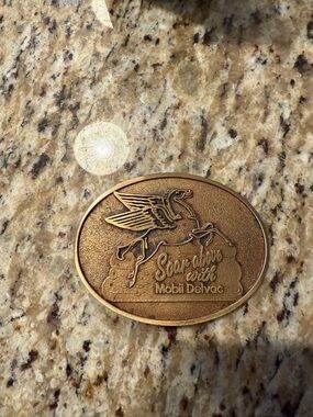 Vintage Mobil Delvac Oval Belt Buckle- 'Soar Above' Pegasus